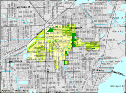 U.S. Census Bureau map showing CDP boundaries