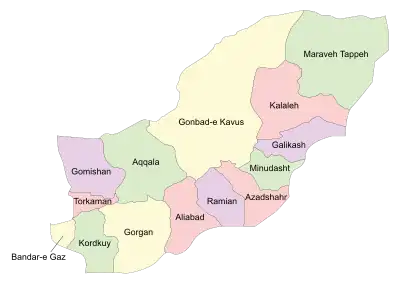 Counties of Golestan Province