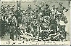 Guerilla band of Gonos Yiotas (seated right) and Apostolis Matopoulos (seated left).