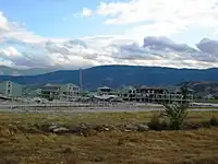 A Georgian military base near Gori largely demolished by Russian troops