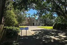 Formal gateway and entrance drive to Government House, Sydney.