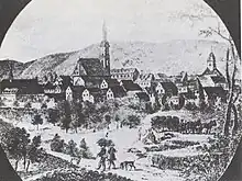 Grünstadt around 1800 (decorative plate)