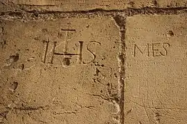 Crucifix carved on church walls