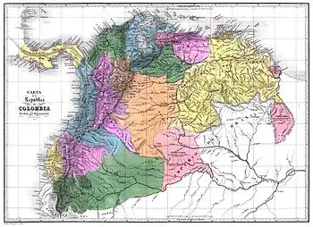 Image 4Map of Gran Colombia (1819) including the Essequibo border. (from History of Guyana)