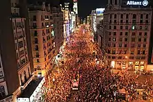 Downtown Madrid during the Madrid Pride parade, 2008.