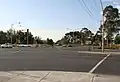 Intersection of Grange and Heidelberg Road, line towards Fairfield is in the background. The paper mill is behind the photographer.