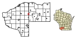 Location of Montfort in Grant County, Wisconsin.