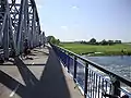 Cyclists crossing the outside lanes