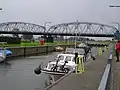 The (current) lock in the canal under the bridge