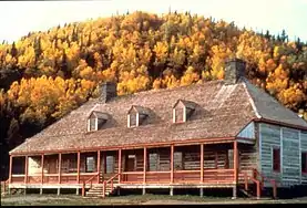 Great Hall in the fall of 1983.  Mount Rose rises behind the hall.