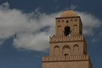 View of the second and third storeys of the minaret