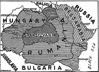 Image 1Border changes in favor of Romania as stipulated in the Treaty of Bucharest (from Eastern Front (World War I))