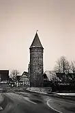 One of the historic towers on the town wall