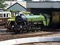 No.1 Green Goddess outside the former carriage sheds on the site of the original 1927 terminus