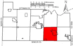 Location of Green Creek Township, Sandusky County, Ohio