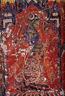 Painting of a Shyama Tara with a three-piece sari from Alchi Monastery.