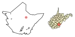 Location of Falling Spring in Greenbrier County, West Virginia.