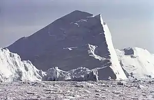 Icebergs in the sea.