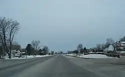 Looking north at the north side of Greenleaf on Wisconsin highways 32 and 57