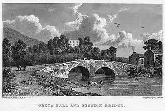 Image 31Greta Hall, Keswick – home of Samuel Taylor Coleridge, 1800–1804; home to Robert Southey, 1803–1843 (from History of Cumbria)