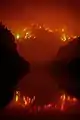 Fire burning along the Colorado River on August 14