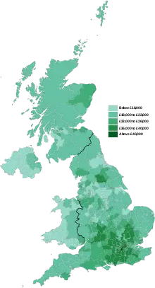 Gross disposable household income (GDHI) across the UK mapped in 2020