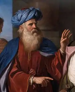 Baroque depiction of Abraham wearing a turban, by Guercino, oil on canvas, 1657