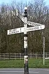 Guidepost at Four Lane End, Alvanley, England