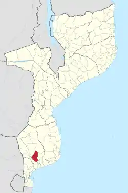 Guijá District on the map of Mozambique