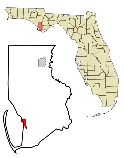 Location in Gulf County and the state of Florida