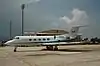 A Shuttle Training Aircraft at Patrick Space Force Base, ready for takeoff.