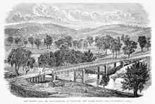 Etching of the new bridge, 1867.