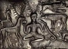 Detail of the Gundestrup Cauldron antlered figure