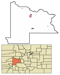 Location of the Town of Crested Butte in Gunnison County, Colorado.