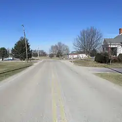 Looking northwest at the intersection of Gurneyville Road and West Mt. Pleasant/New Oglesbee roads in Gurneyville