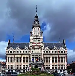 Schaerbeek's Municipal Hall seen from the Place Colignon/Colignonplein