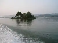 Small island in the middle of the lake