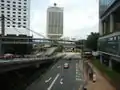 Cotton Tree Drive, facing north east. Buildings from left to right: Bank of America Tower, PLA Forces Hong Kong Building, Lippo Centre Tower 1 (right most) and Far East Finance Center (behind Lippo Centre), 7 May 2006