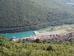 Plomin Luka and Plomin bay from the old town of Plomin