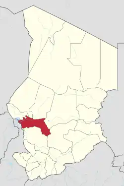 Location of Hadjer-Lamis region in Chad