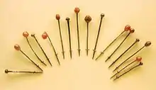 Amber-head pins