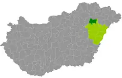 Hajdúnánás District within Hungary and Hajdú-Bihar County.