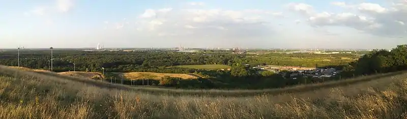 View from the spoil tip Rheinpreussen in Duisburg