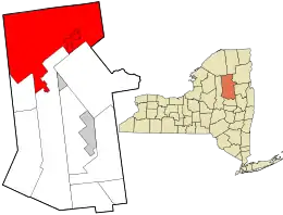 Location in Hamilton County and the state of New York.