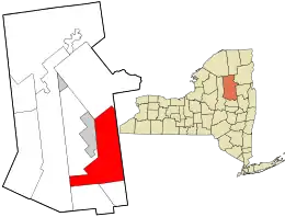 Location in Hamilton County and the state of New York.