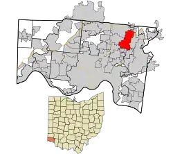 Location in Hamilton County and the state of Ohio.