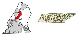 Location of Soddy-Daisy in Hamilton County, Tennessee