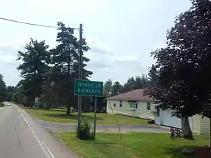 Signage along NY 241 for the hamlet of Randolph.