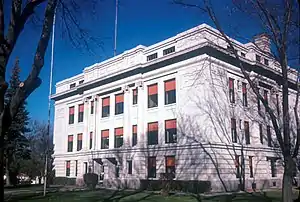 The Hamlin County Courthouse in Hayti in 1974