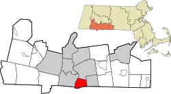 Location in Hampden County in Massachusetts